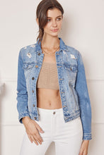 Load image into Gallery viewer, DISTRESSED DENIM JACKET
