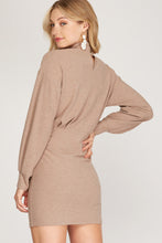Load image into Gallery viewer, MOCK NECK BRUSHED KNIT DRESS
