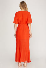 Load image into Gallery viewer, BURNT ORANGE PLEATED DRESS
